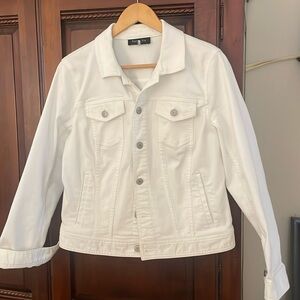 Rarely worn waist length white denim jacket from Talbots